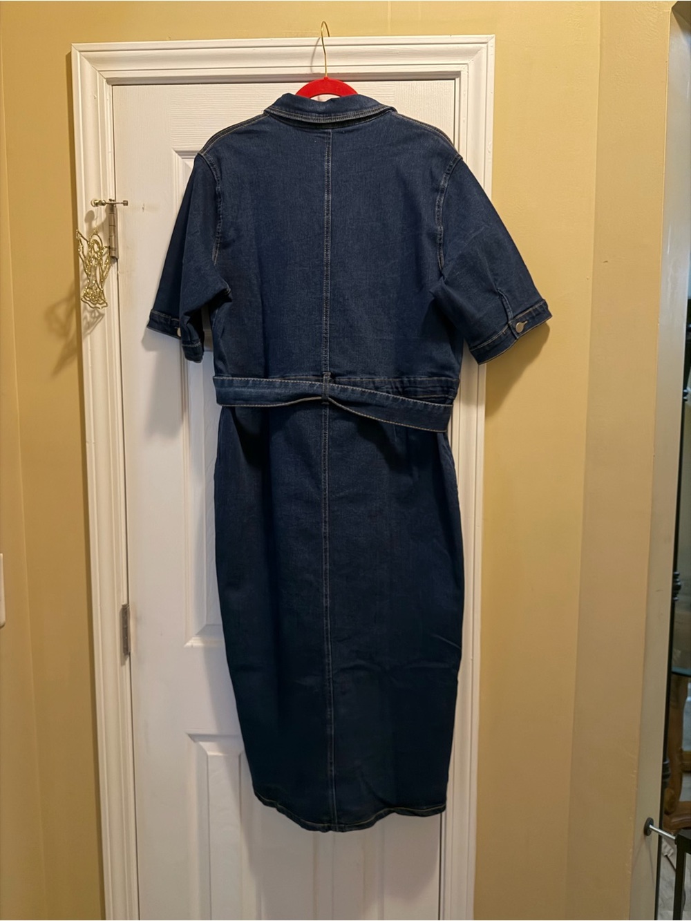 Denim Shirt Dress with Tie Waist - Picture 15 of 16